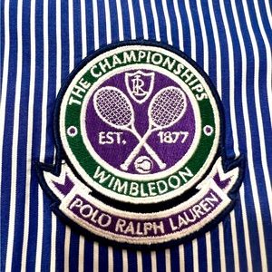 Wimbledon tennis official Ralph Lauren pinstripe Oxford shirt size 16L